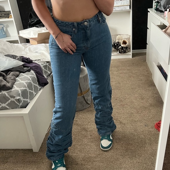 ‼️SALE‼️ NWT! Stacked Straight Leg Jean - Medium Wash - Picture 6 of 7